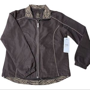 NWT Women's Three Hearts Jacket‎ Full Zip Collared Long Sleeve Elastic Cuffs